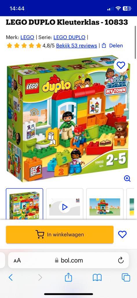 Duplo kleuterschool set 10833, Kinderen en Baby's, Speelgoed | Duplo en Lego, Zo goed als nieuw, Duplo, Complete set, Ophalen of Verzenden