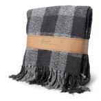 JENS LIVING cotton plaid - grijs / zwart - nieuw, Huis en Inrichting, Woonaccessoires | Plaids en Woondekens, Nieuw, Ophalen of Verzenden