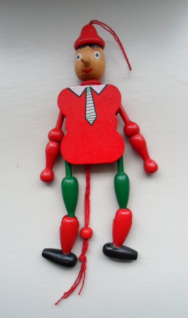 Houten Pinokkio. Trekpop., Verzamelen, Poppen, Zo goed als nieuw, Pop, Ophalen of Verzenden