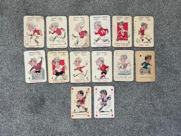 14x Oud Voetbal Cards Dik Bruijnesteijn engels international beschikbaar voor biedingen