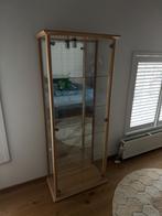 Vitrine kast van beukenhout/glas met verlichting, Huis en Inrichting, Kasten | Vitrinekasten, Ophalen, 50 tot 100 cm, Glas, 150 tot 200 cm
