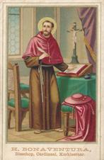 Mooi oud devotieprentje van de H. Bonaventura + Beschrijving, Verzenden, Zo goed als nieuw, Kaart of Prent, Christendom | Katholiek