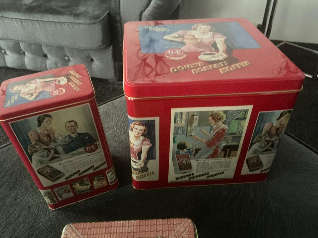 Oude Bewaarblikjes Douwe Egberts & Pickwick, Ophalen of Verzenden, Zo goed als nieuw, Koffie, Douwe Egberts