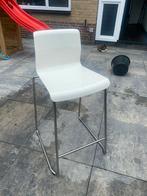 IKEA Barkruk - Wit/Metaal 2x, Huis en Inrichting, Kunststof, Gebruikt, Met voetsteun, 60 tot 90 cm