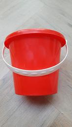Rood emmertje met wit hengsel kunststof 1x, Huis en Inrichting, Emmers, Ophalen of Verzenden, Zo goed als nieuw, Kunststof