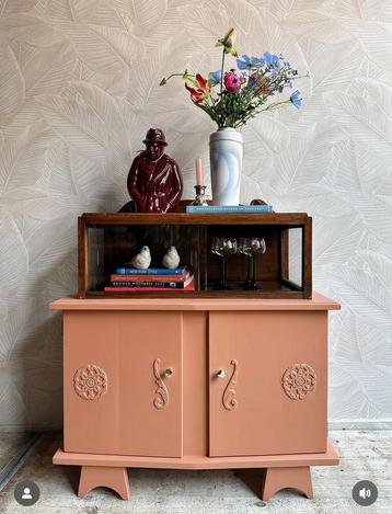 Vintage opgeknapt houten theekastje kastje LAB Paint beschikbaar voor biedingen