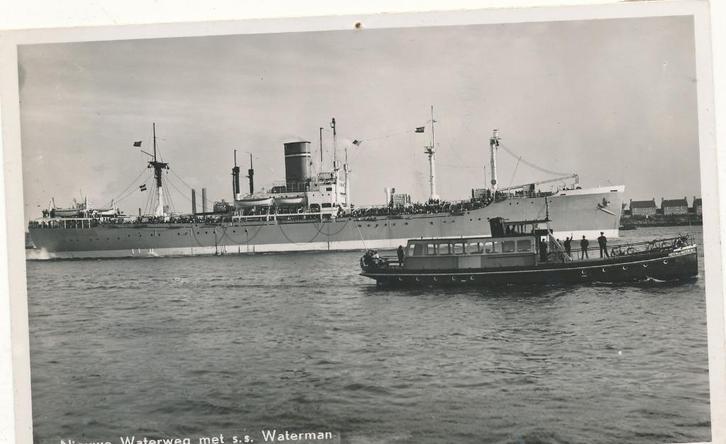 1170   Nieuwe Waterweg met s.s. Waterman, Verzamelen, Scheepvaart, Nieuw, Kaart, Foto of Prent, Ophalen of Verzenden