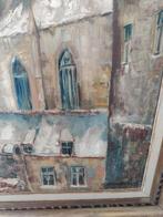 Schilderij Hubert Op De Beeck dorpszicht, Antiek en Kunst, Ophalen of Verzenden