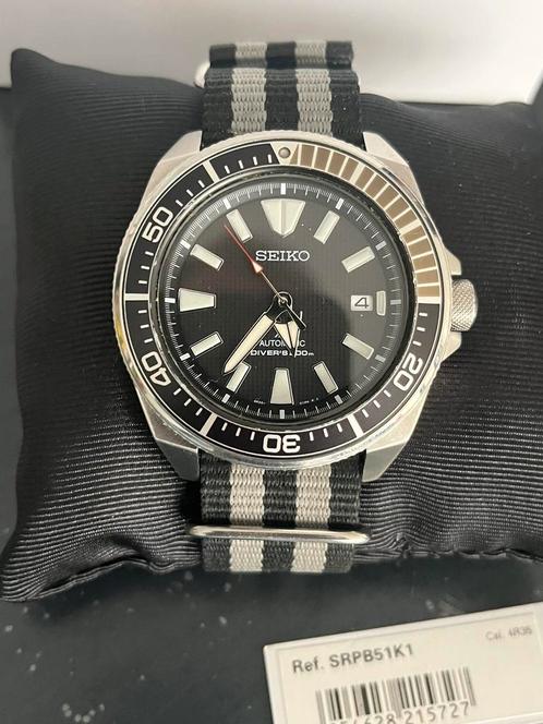 🔺Seiko Diver Prospex Samourai SRPB51, Full Set, Sieraden, Tassen en Uiterlijk, Horloges | Heren, Zo goed als nieuw, Seiko, Staal