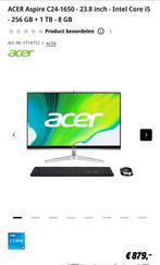 ACER Aspire C24-1650 - Intel Core i5 - 256 GB + 1 TB - 8 GB, Computers en Software, Desktop Pc's, Ophalen, 8 GB, Zo goed als nieuw