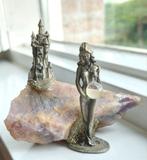 Pewter tin Amethist steen jr 70 80 Fantasy beeld vrouw, Ophalen of Verzenden, Gebruikt, Fantasy