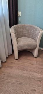 Schattig fauteuiltje lichtbruin/ecru, Huis en Inrichting, Fauteuils, Ophalen, Stof