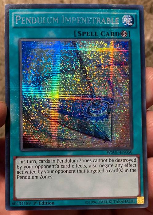 Yu-Gi-Oh! Pendulum Impenetrable WSUP 1st Ed !, Hobby en Vrije tijd, Verzamelkaartspellen | Yu-gi-Oh!, Zo goed als nieuw, Losse kaart