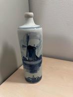 Delfts Blauw Vaas / jenever fles met Molen, Antiek en Kunst, Ophalen