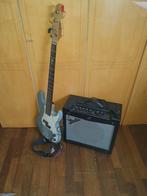 Custom Basgitaar + Fender Mustang V2 Versterker, Ophalen, Gebruikt, Elektrisch