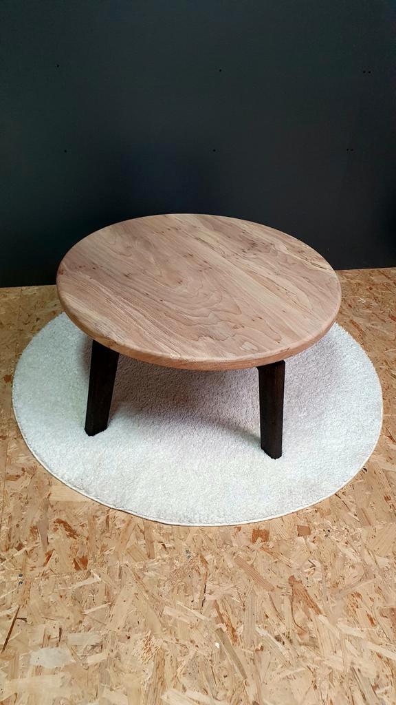 Salontafel 'spin', Huis en Inrichting, Tafels | Salontafels, Nieuw, Minder dan 50 cm, 50 tot 100 cm, 50 tot 100 cm, Rond, Eikenhout