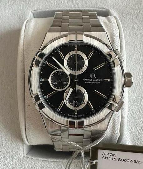 Maurice lacroix Heren Horloge / Zgan / Zwart / Zilver, Sieraden, Tassen en Uiterlijk, Horloges | Heren, Zo goed als nieuw, Polshorloge