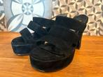 Miss Selfridge Suède Plateau Sandalen 35/36, Ophalen of Verzenden, Gedragen, Zwart, Sandalen of Muiltjes