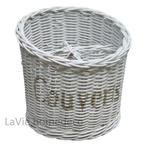 Bestekmand van wit riet, Ophalen of Verzenden, Nieuw, Rond, Riet