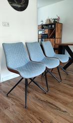 3x Feel Furniture Design eetkamerstoelen, Huis en Inrichting, Stoelen, Ophalen, Blauw, Metaal, Drie