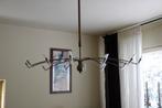 Plafondlamp met 12 halogeenlampjes in glazen kokertjes, Ophalen of Verzenden, Gebruikt, Glas