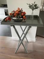 Butlertray sidetable grijs brocante landelijk ZGAN!!, Rechthoekig, 50 tot 75 cm, Zo goed als nieuw, Overige houtsoorten