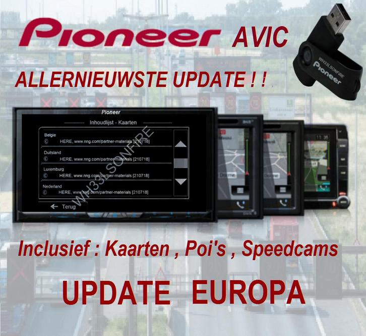 Pioneer AVIC USB Update west europa 2025 Q2, Computers en Software, Navigatiesoftware, Nieuw, Update, West-Europa, Verzenden