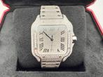 Cartier Santos Large “ICED OUT” | Roman | NEW | Full Set, Sieraden, Tassen en Uiterlijk, Horloges | Heren, Overige merken, Staal