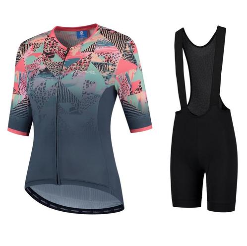 Fietskledingset Rogelli dames Animal blauw/coral blauw/coral, Sport en Fitness, Wielrennen, Nieuw, Kleding, Verzenden