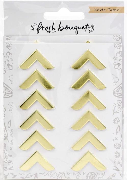 Crate Paper Gold Photo Corners Fresh Bouquet #373186, Hobby en Vrije tijd, Scrapbooking, Nieuw, Versiering of Embellishment, Overige merken