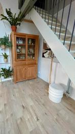 Houten Vitrine Kast h210cm, b148cm, d45cm, Gebruikt, 100 tot 150 cm, 200 cm of meer, Eikenhout