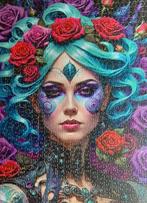 GOTHIC FLOWERS puzzel 1000 stukjes, Hobby en Vrije tijd, Denksport en Puzzels, Ophalen of Verzenden, 500 t/m 1500 stukjes, Zo goed als nieuw