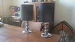 Mooi stel chromen tafellampen schemerlampen lampen lampenkap, Gebruikt, Chroom design, Ophalen of Verzenden, Stof