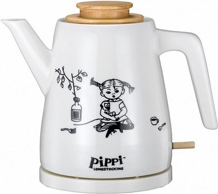 Pippi Langkous Retro Waterkoker - Unieke Blikvanger!, Witgoed en Apparatuur, Waterkokers, Gebruikt, 1 tot 2 liter, Draadloos, Ophalen of Verzenden