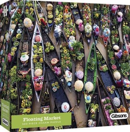 Gibsons - Floating Market - 500 stukjes  (AANBIEDING), Hobby en Vrije tijd, Denksport en Puzzels, Nieuw, Legpuzzel, 500 t/m 1500 stukjes