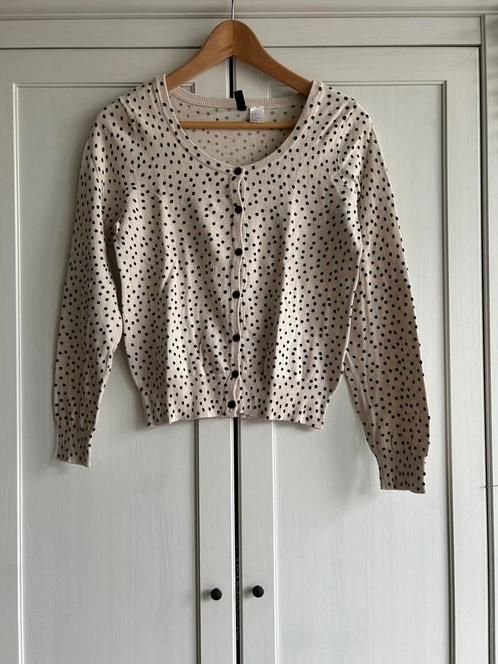 Beige vestje met zwarte stippen van H&M maat 38, Kleding | Dames, Truien en Vesten, Gedragen, Maat 38/40 (M), Beige, Ophalen of Verzenden