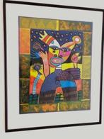 Clemens Briels grote ingelijste zeefdruk (Dos Gardenias...), Ophalen