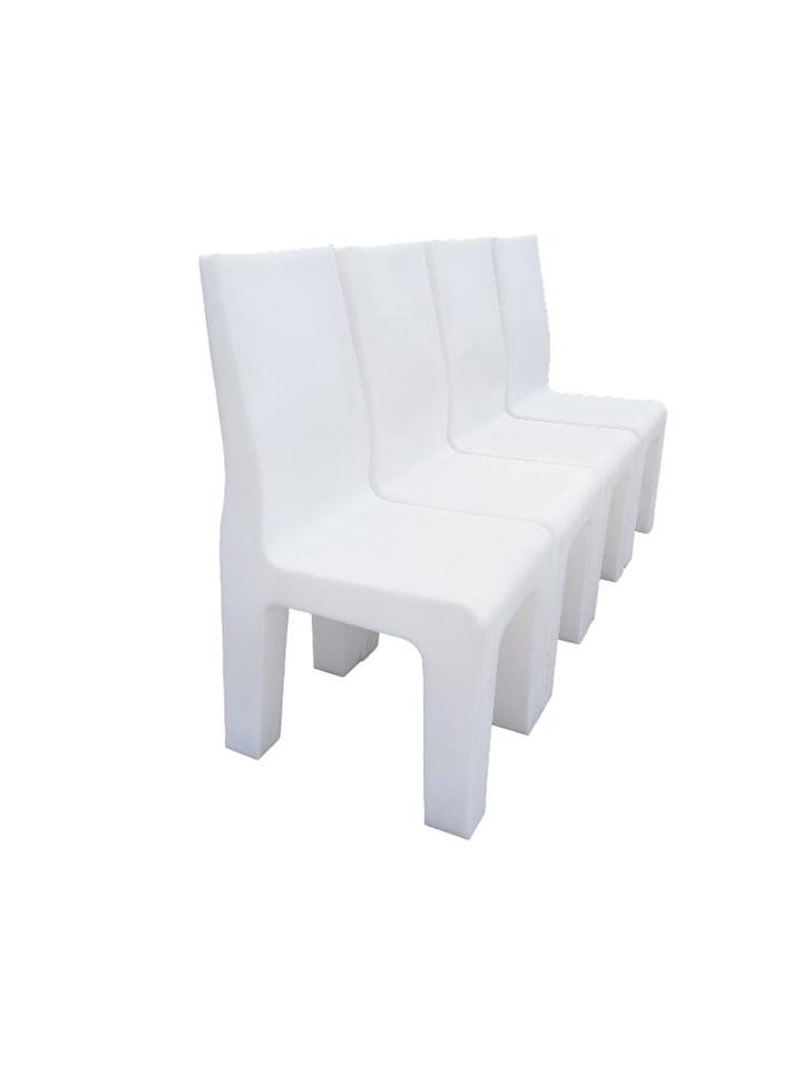 Set van 4 Richard Hutten Museum stoelen, Huis en Inrichting, Stoelen, Gebruikt, Vier, Kunststof, Wit, Ophalen of Verzenden