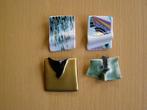 VINTAGE VIER PORSELEINEN BROCHES GEMERKT, Overige materialen, 4 tot 7 cm, Overige kleuren, Ophalen of Verzenden