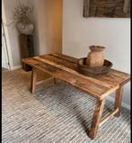 Landelijke eiken railway eettafel tafel 1.80, Ophalen of Verzenden, Rechthoekig, 200 cm of meer, 50 tot 100 cm