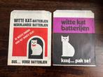 Setje jaren 60 witte kat batterijen. Winkel verpakking, Verzamelen, Ophalen of Verzenden, Zo goed als nieuw, Gebruiksvoorwerp