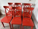 6 Rode Ingolf Stoelen IKEA, Huis en Inrichting, Stoelen, Ophalen, Gebruikt, IKEA, Vijf, Zes of meer stoelen