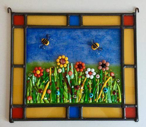 glas-in-lood / fuse schilderij, Antiek en Kunst, Kunst | Schilderijen | Modern, Ophalen of Verzenden