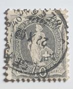 Helvetia staande1882 Scott 84 40 franco grijs grote cijfers, Postzegels en Munten, Postzegels | Europa | Zwitserland, Ophalen of Verzenden
