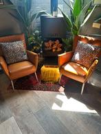 Fauteuils 2 stuks, Ophalen, Minder dan 75 cm, Leer, Zo goed als nieuw