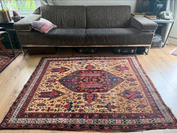 Antiek perzisch tapijt +-100 jaar oud  Handgeknoopt 163 x137 beschikbaar voor biedingen