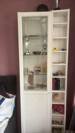 Ikea boekenkast billy incl vitrinedeur (deels) en legplanken, Ophalen, 50 tot 100 cm, 25 tot 50 cm, Glas
