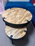 Salontafel Set met Zwart Metalen Poten, Ophalen, Rond, 50 tot 100 cm, Zo goed als nieuw