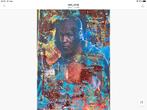 Mike Tyson- Mixed Media- Katoenen canvasdoek-90x60cm, Nieuw