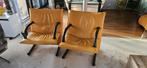 In goede staat mooie retro lederen design stoelen, Huis en Inrichting, Ophalen, Gebruikt, Twee, Overige kleuren
